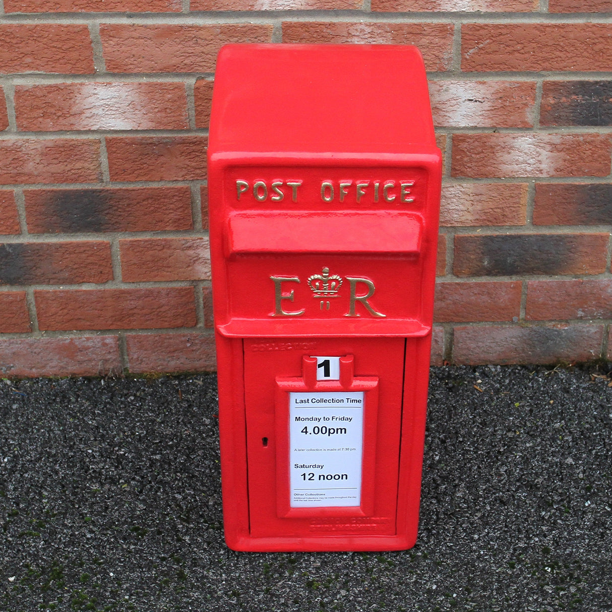 Engelse brievenbus + Standaard - Rood