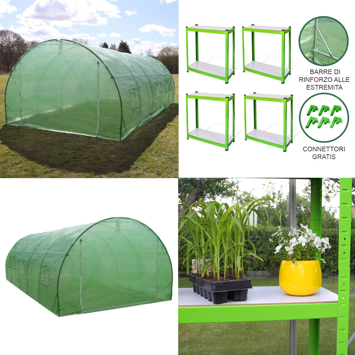 Polytunnel 25mm 6m x 3m with Racking