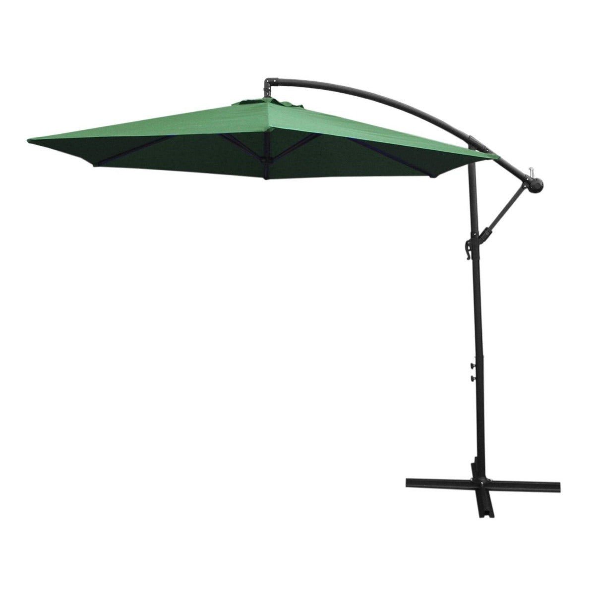 Zweefparasol + Vierkante Basis - Groen