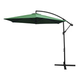 Zweefparasol + Vierkante Basis - Groen