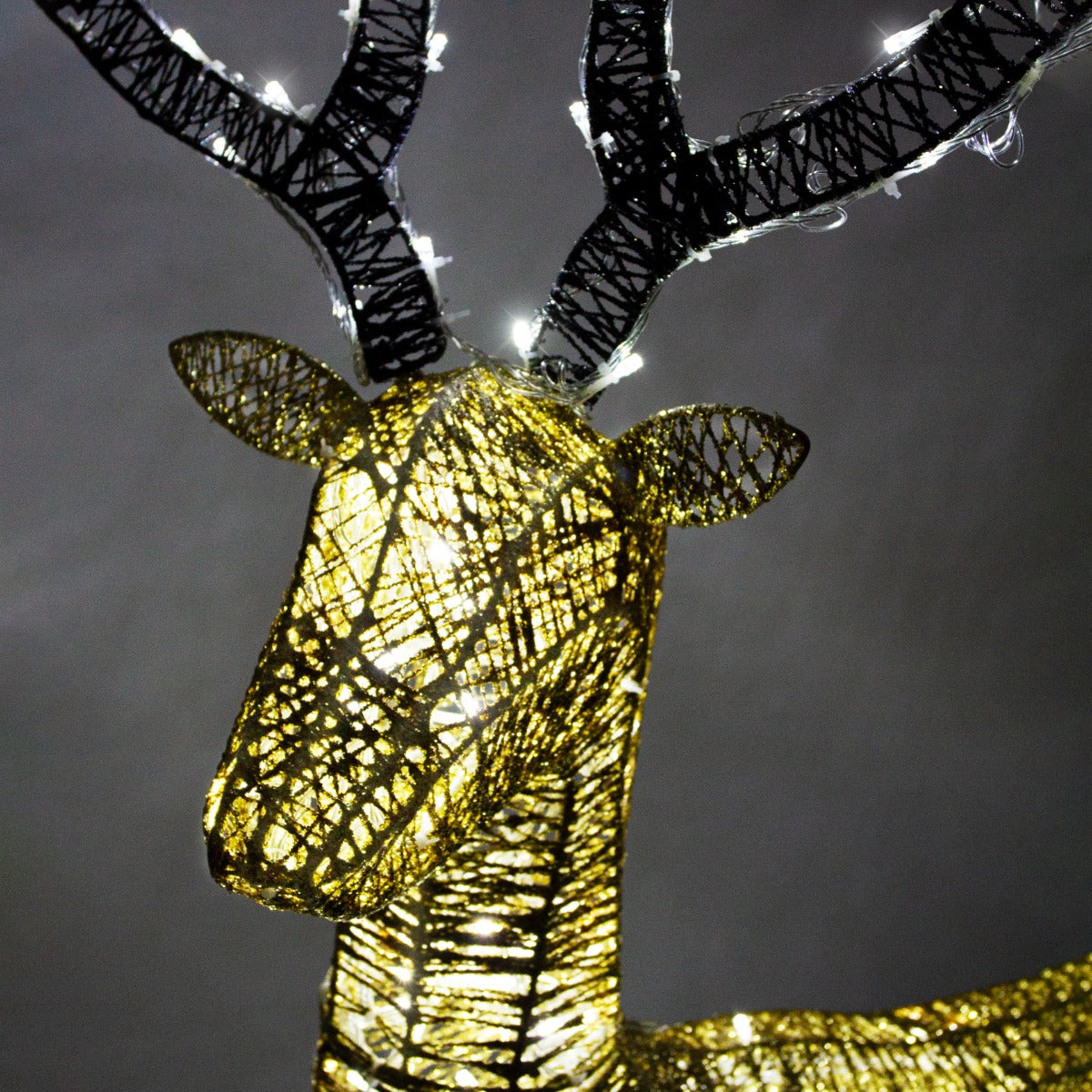 Verlicht Kerstfiguur: Rendier - Goud