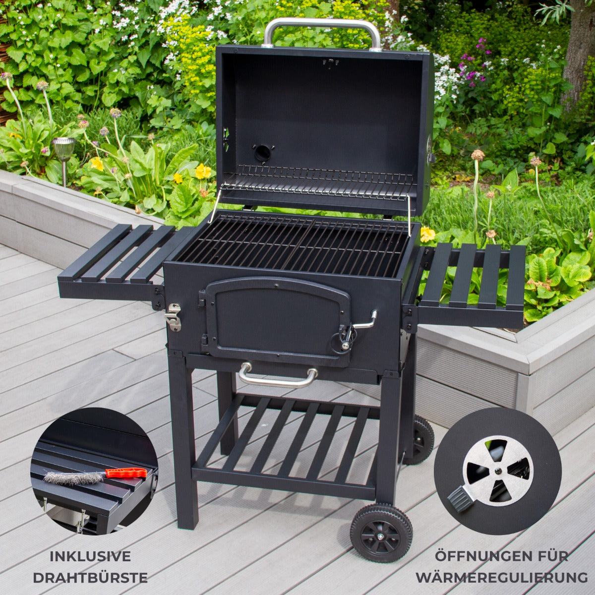 BBQ Grill Rookoven - XL - Zwart