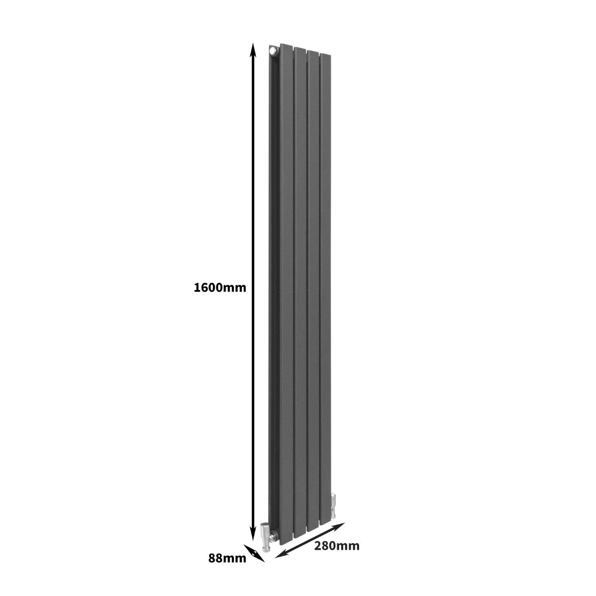 Design Radiator - Antraciet - 1600 mm x 280 mm