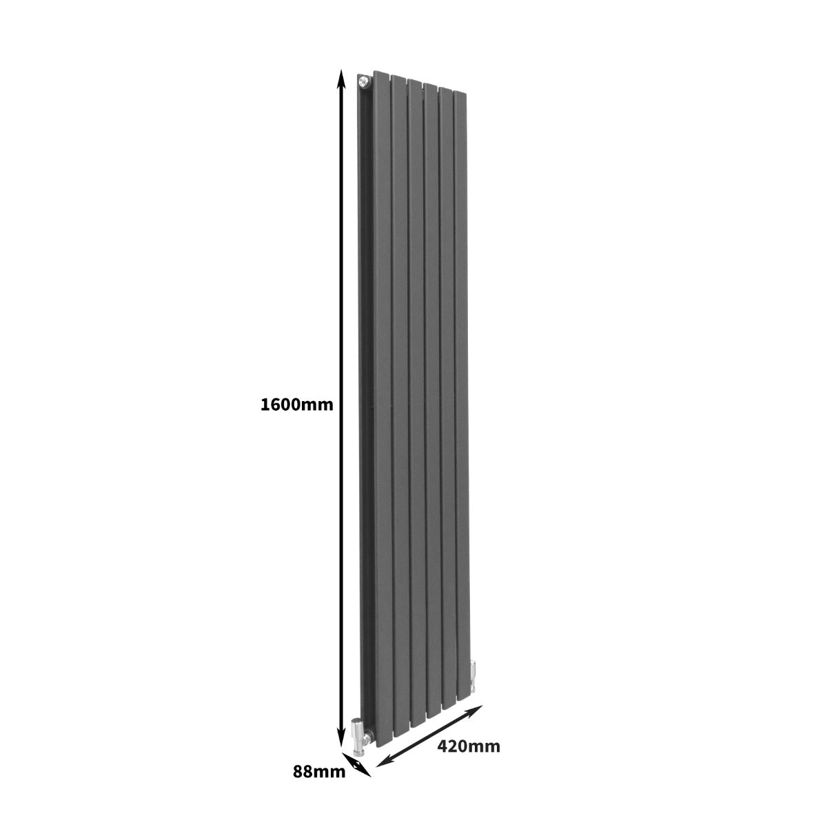 Design Radiator - Antraciet - 1600 mm x 420 mm