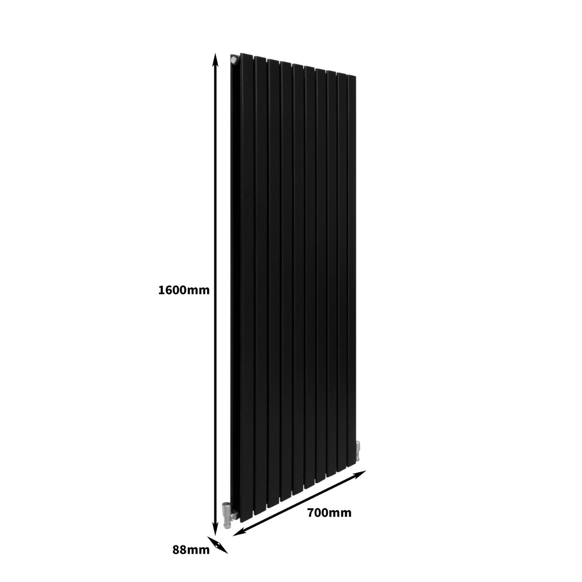 Design Radiator - Zwart - 1600 mm x 700 mm