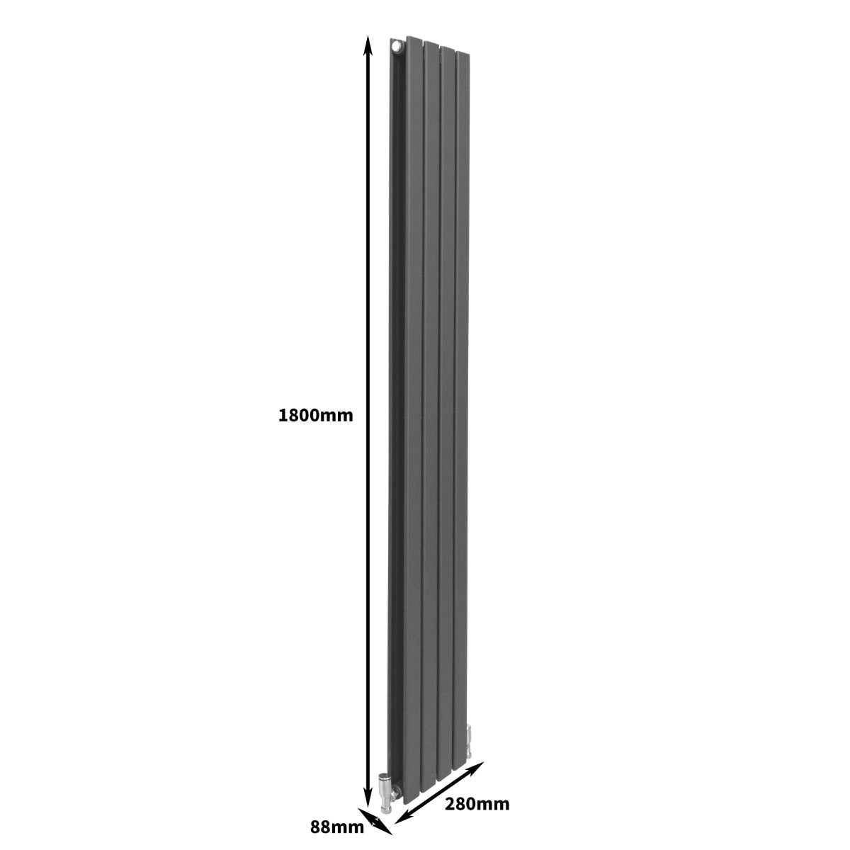 Design Radiator - Antraciet - 1800 mm x 280 mm