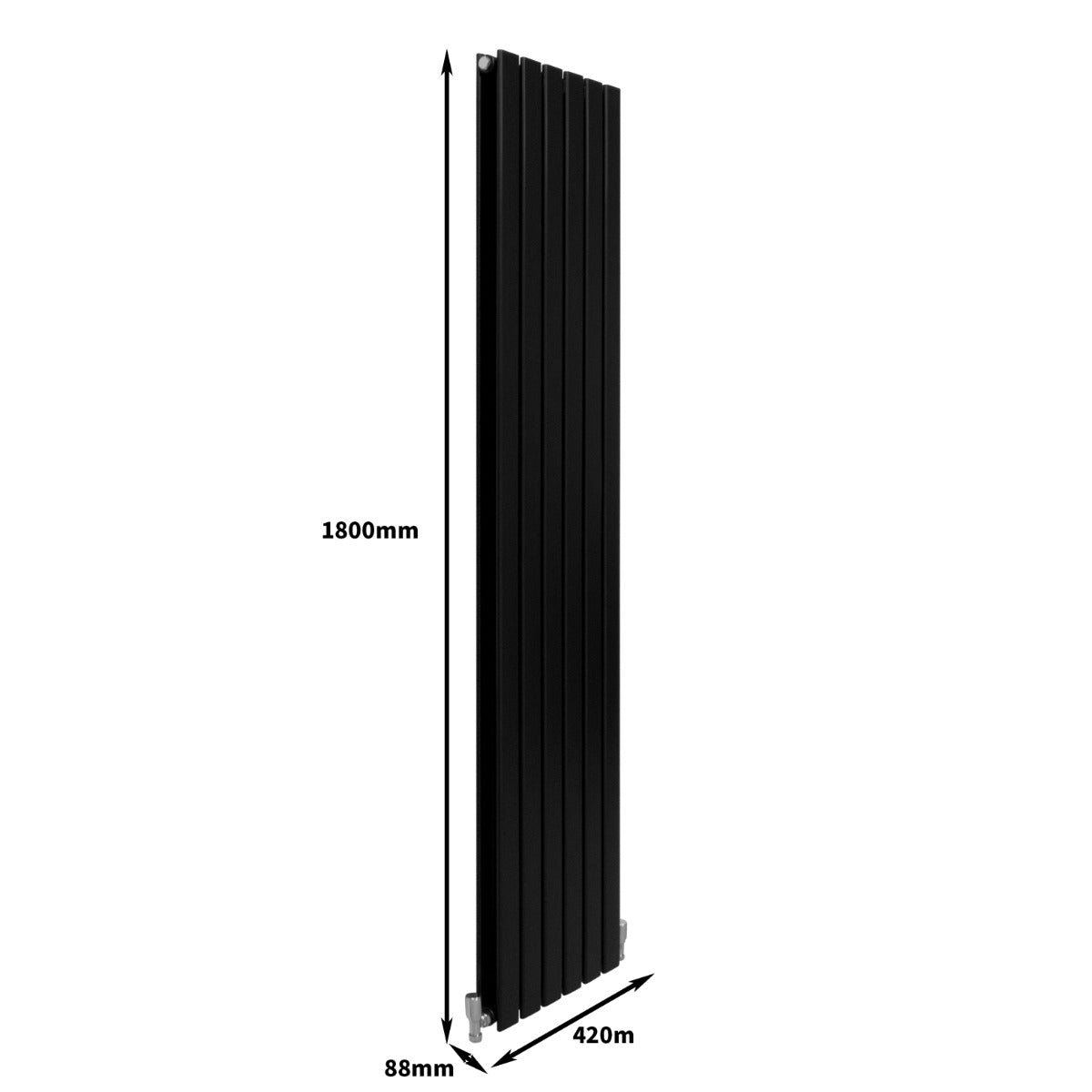 Design Radiator - Mat Zwart - 1800 mm x 420 mm