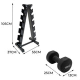 Neopreen Dumbbell Set met Rack