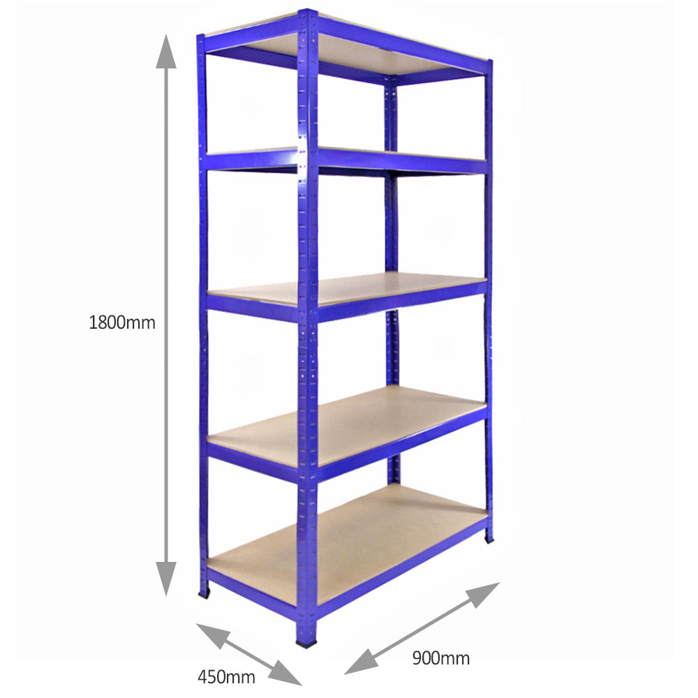 5 x T-Rax Stellingkasten - 90x45x180 cm - Blauw