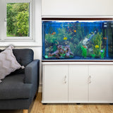 Aquarium 300 L Wit + Meubel - Starterset - blauw grind