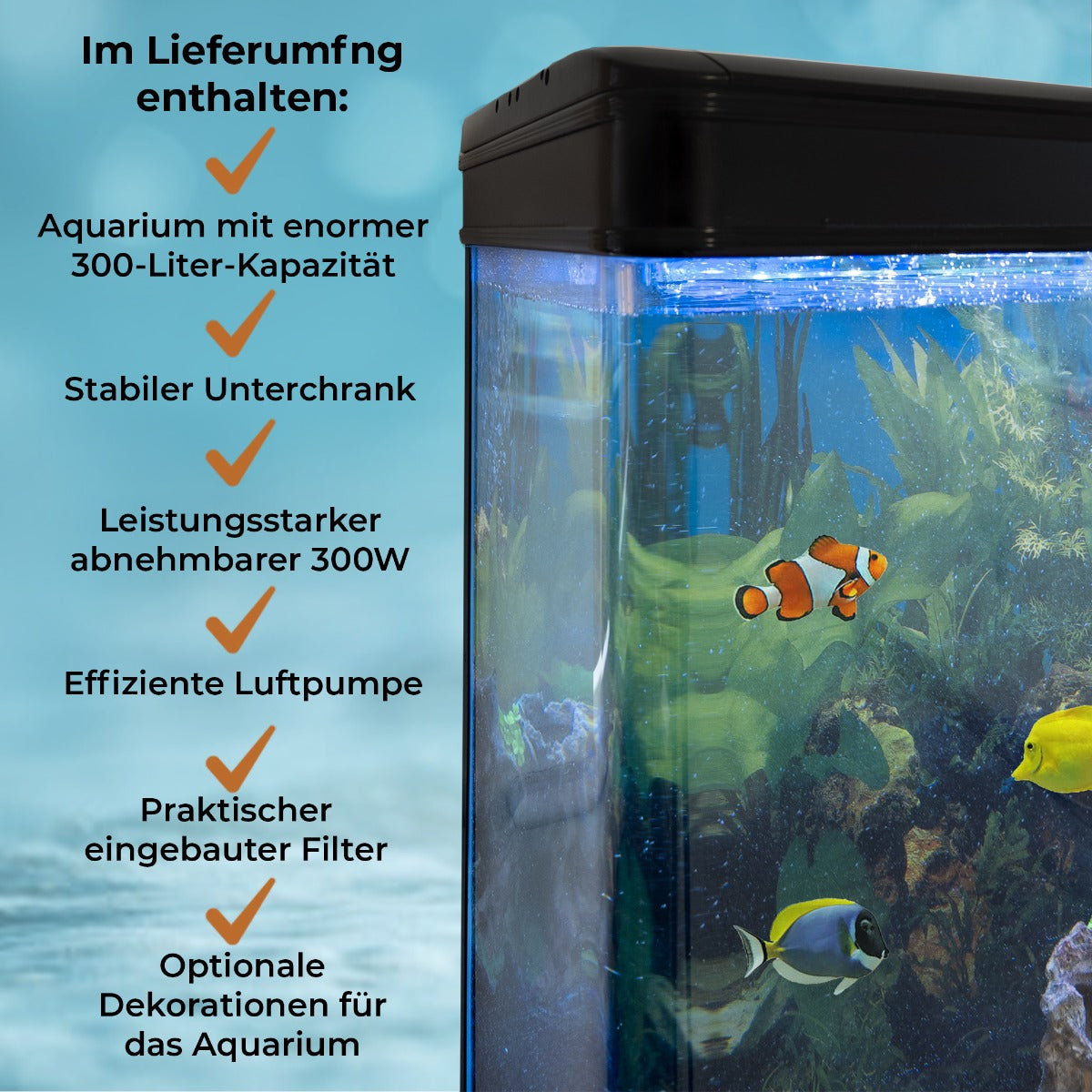 Aquarium & Meubel set 300L - 120x70x39 cm - Zwart