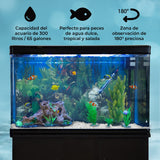 Aquarium 300 L Zwart + Meubel - Starterset - Wit grind