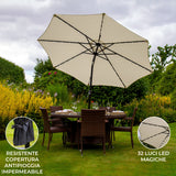 LED Parasol met Kantelfuntie 270 cm - Crème