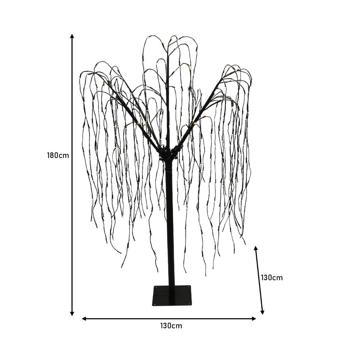 Wilgenboom LED kerstverlichting - Zwart - 180 m hoog - 400 warme lichtjes