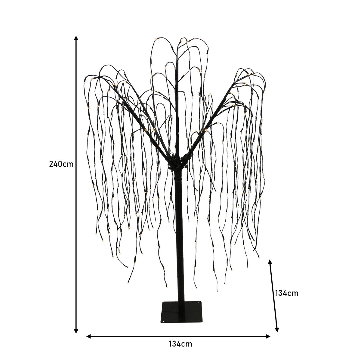 Wilgenboom LED kerstverlichting - Wit - 240 m hoog - 800 warme lichtjes