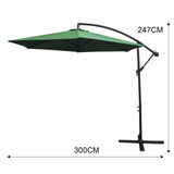 Zweefparasol + Waaiervormige basis - Groen