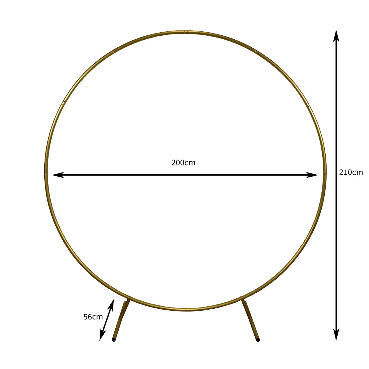 Backdrop frame cirkel bruiloft - Goud 200 cm & 1 x LED Treurwilg Wit 180cm Warm Wit