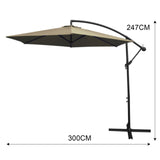 Zweefparasol + Vierkante Basis - Beige