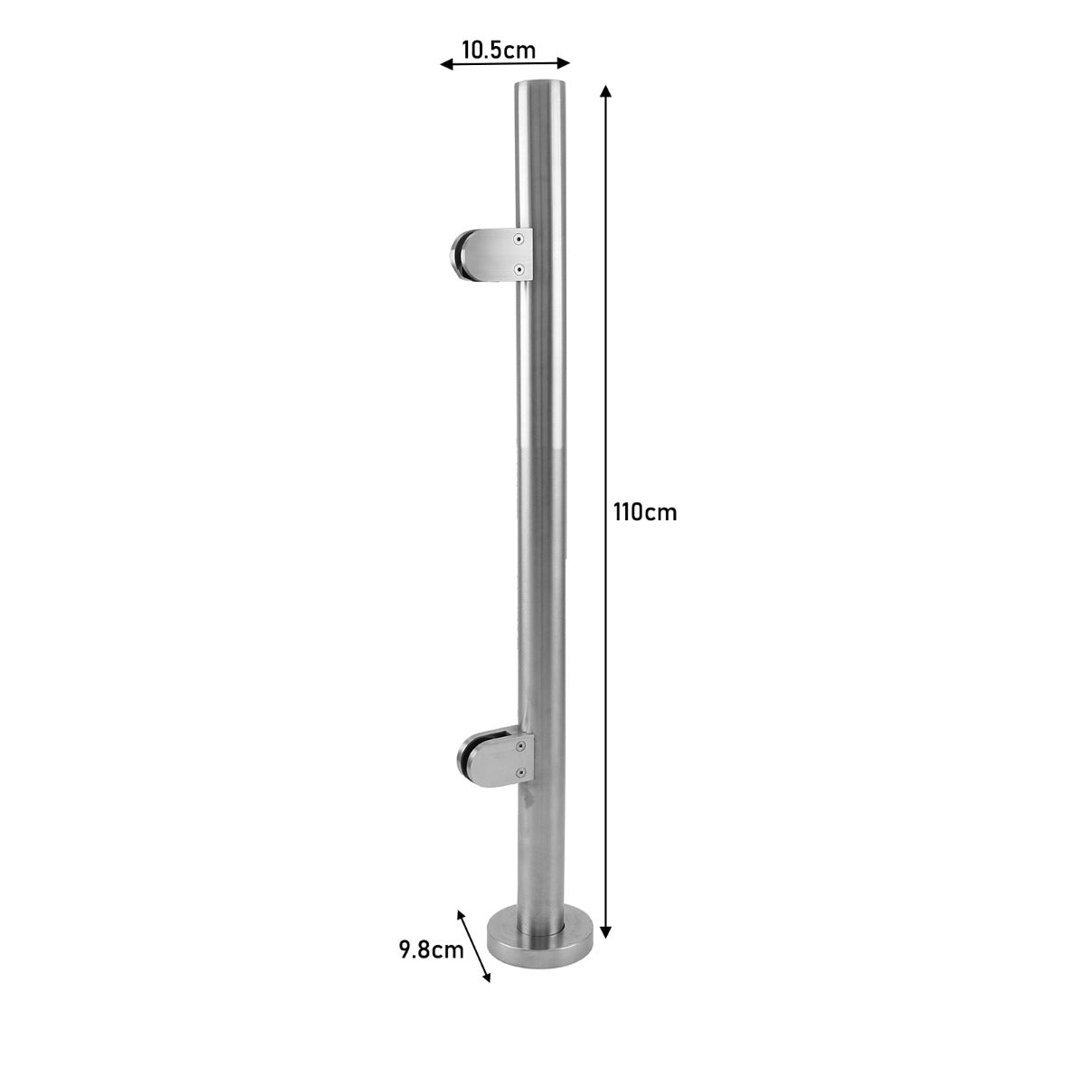 MonsterShop 90cm Eindbaluster- Roestvrij staal