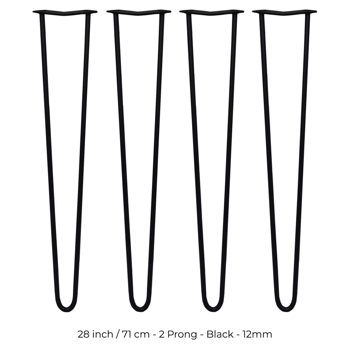 4 x 71cm pinpoten - 2 Ledig - 12mm - Zwart