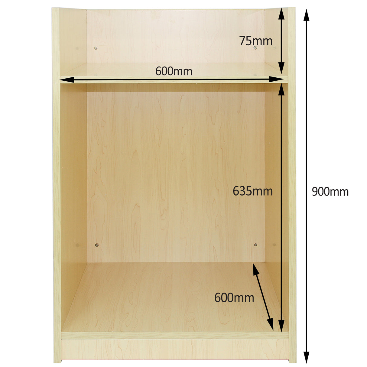 Toonbank voor Kassa - Esdoorn - 60x60x90 cm